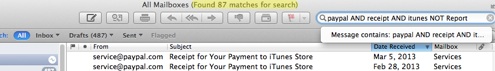 mac-mail-search-paypal-receipt-itunes-not-report