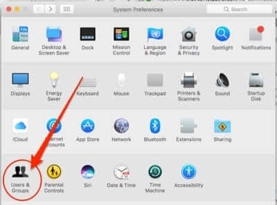 mac apple system preferences users and groups