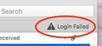 mac mail login failed
