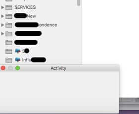 mail app activity monitor window