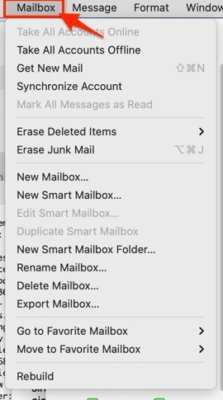 mailbox menu mac mail app email
