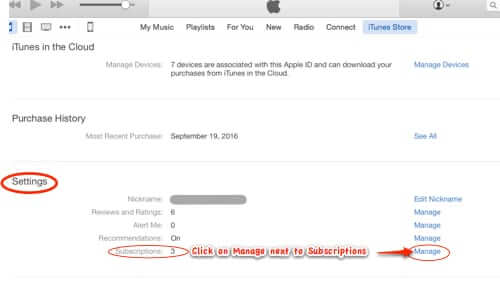 manage paid subscriptions through itunes app store