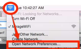 network preferences dropdown wifi mac