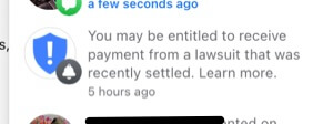 notification of Facebook settlement