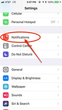 notifications settings phone iphone