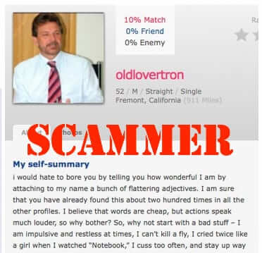 Free dating site scam