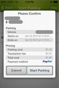 parkmobile final confirmation with payment