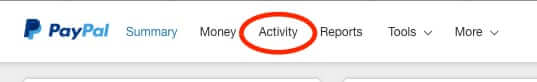 paypal activity