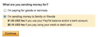 paypal charging for sending paypal to paypal friends family transaction