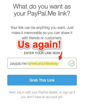 paypal.me american united way