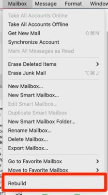 rebuild mailbox menu mac mail app email