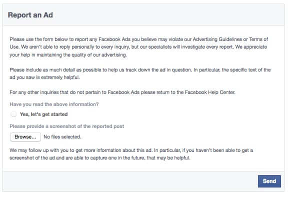 report a facebook ad