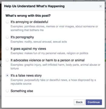 report facebook hoax posts
