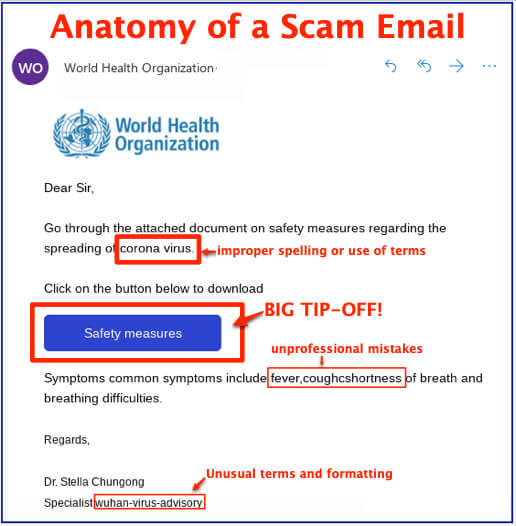 sample example scam coronavirus phishing malicious
