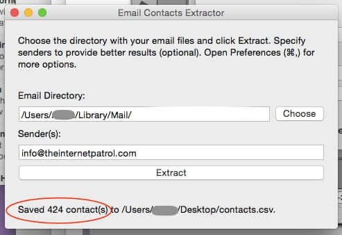 saved contacts export email