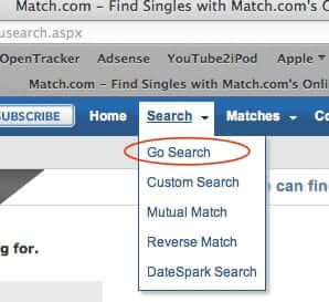 search match.com by name