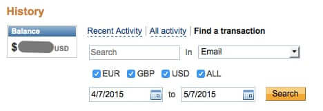 search paypal transactions