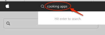search the itunes site for a cooking app