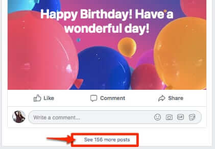 see more facebook birthday posts