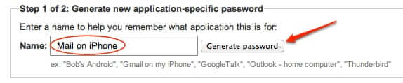 set up google password for applications