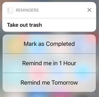 snooze reminder in ios10