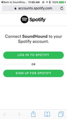 soundhound connect to spotify