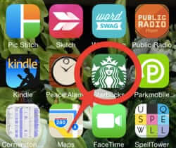 starbucks app icon on phone