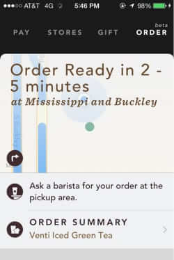 starbucks mobile order and pay confirmation