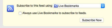 subscribe now using live bookmarks