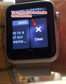 swipe left to dismiss apple watch notification