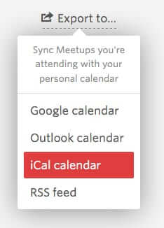 sync synch meetup calendar to mac ical