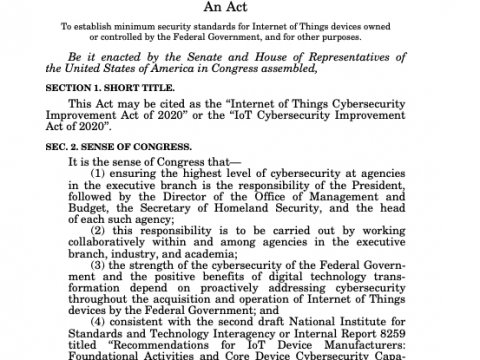the iot internet of things cybersecurity improvement act