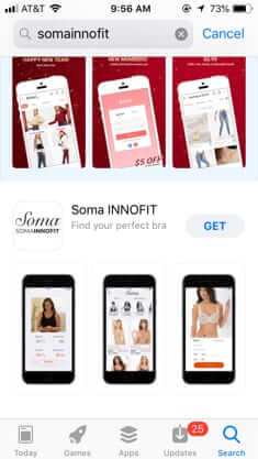 the soma somainnofit smart bra app