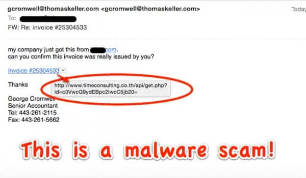 thomaskeller malware scam email