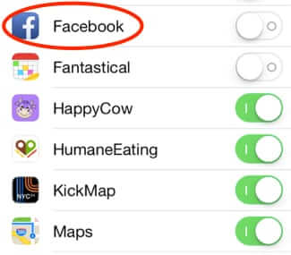 turn off location facebook iphone