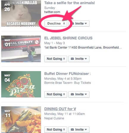 turn off notifications of facebook events