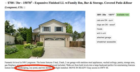 typo from listing busting a craigslist rental scammer