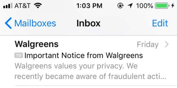 walgreens values your privacy we recently became aware of fraudulent activity