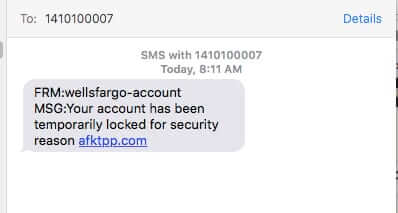 wells fargo scam message