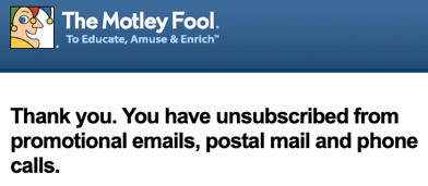 you have not been unsubscribed from promotional emails